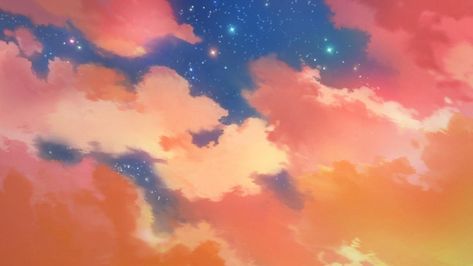 Awesome Anime Backgrounds Orange Scenery Aesthetic, Scary Backgrounds, Orange Icons:), Night Sky Photography, Scenery Background, Anime Backgrounds, Cute Desktop Wallpaper, Orange Aesthetic, Orange Wallpaper