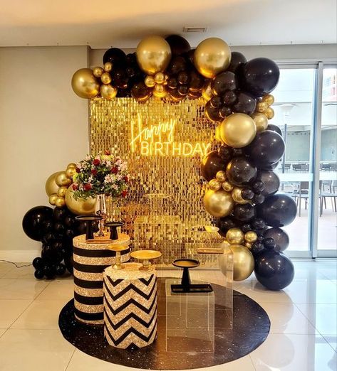 Black And Gold Birthday Party Ideas For Men, Black And Gold 50th Birthday Decor, 50th Table Decorations, 35th Birthday Ideas For Him Men Party, 21st Birthday Decorations For Guys Decor, 50 Birthday Ideas For Men Decoration, 50th Birthday Party Decorations For Men, Black And Gold Party Decorations For Men, 50th Birthday Party Ideas For Woman