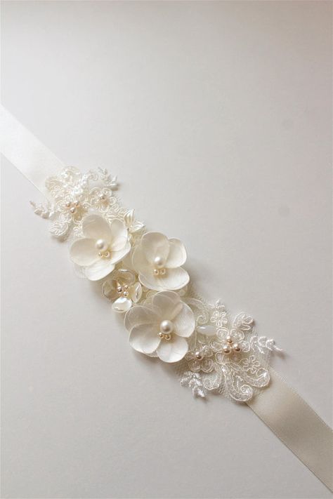 Ivory Bridal belt Bridal sash Wedding dress belt sash Sash Wedding Dress, Lace Headpiece, Maternity Belt, Bridal Sash Belt, Wedding Dress Belt, Wedding Sash Belt, Wedding Hair Clips, Wedding Sash, Ivory Bridal