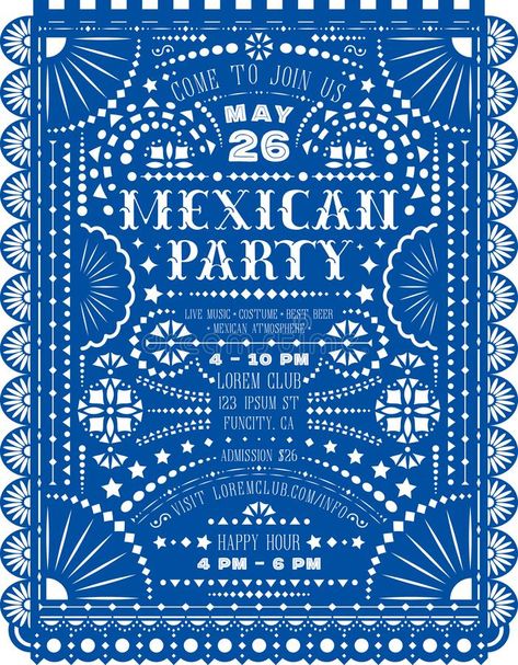 Mexican party announcing poster with paper cut design. Customized Western style , #Sponsored, #design, #cut, #Western, #Customized, #paper #ad Latino Design, Mexican Graphic Design, Mexican Invitations, Mexican Celebrations, Concert Poster Design, Paper Cut Design, Mexican Designs, Mexican Party, Alternative Movie Posters