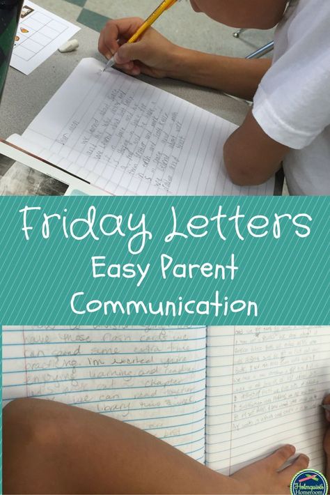 Friday Letters are an easy way to increase communication between home and school.  Students write a weekly letter to their parents telling them about their week in school. Friday Letters, Teach Kids To Read, Parent Teacher Communication, Homeschooling Tips, 3rd Grade Writing, 4th Grade Writing, How To Teach Kids, 5th Grade Classroom, Parent Teacher Conferences