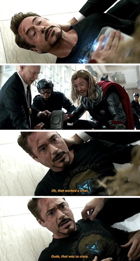 Tony and Thor in Avengers: Endgame Tony X Thor, Loki And Tony, Tony Stark Endgame, Bucky Tony, Avengers Quotes, Thor X Loki, Steve And Tony, Avengers Comics, Marvel Avengers Funny