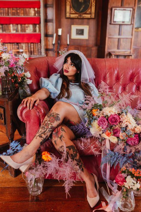 Romantic Maximalist Bridal Inspiration with pastel florals Maximalist Wedding, Edgy Bridal, Epic Wedding, Eclectic Wedding, Pastel Wedding, Bridal Shoot, Trend Report, Wedding Mood, Dreamy Wedding