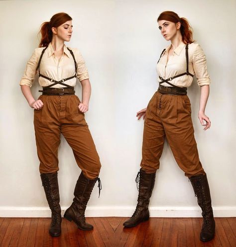 Steampunk Adventurer, Adventurer Costume, Style Inspiration Edgy, Fair Outfits, Adventure Outfit, Trik Fotografi, Neutral Outfit, Fantasy Clothing, Fantasy Fashion