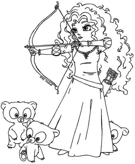 Brave Coloring Pages Disney Colouring, Disney Princess Merida, Super Coloring Pages, Brave Merida, Chibi Coloring Pages, Disney Princess Colors, Disney Princess Coloring Pages, Princess Merida, Disney Brave