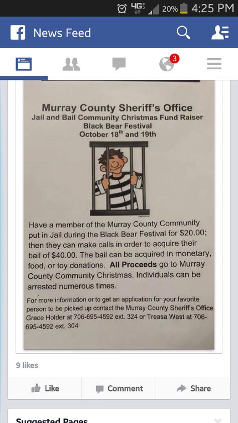 This is ridiculous Jail And Bail Fundraiser, Sheriff Office