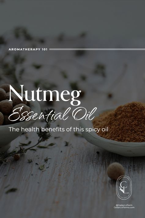 Nutmeg essential oil is a warm, spicy essential oil that has a wide range of health benefits. If you struggle with any of the health issues below, try out nutmeg essential oil for a more natural way to approach your health conditions. 🛑 Gastrointestinal Spasm 🤢 Nausea 🥴 Upset Stomach 🤕 Rheumatism 😩 Muscular Aches And Pains #CedarLaneFarms #essentialoils #nutmegoil Nutmeg Oil, Nutmeg Essential Oil, Upset Stomach, Diy Essential Oils, Health Conditions, Health Issues, Health Benefits, Essential Oil, Aromatherapy