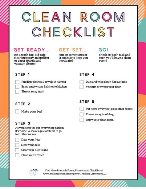 Kids Cleaning Checklist, Notesbog Design, Clean Room Motivation, Clean Room Checklist, Room Cleaning Tips, Cleaning Oven, Room Checklist, Inspirerende Ord, Cleaning My Room