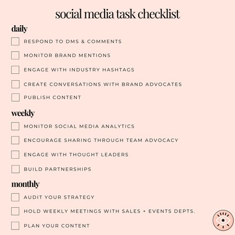 Know what social media tasks to do daily, weekly & monthly! #socialmediacoach #socialmediatraining #businesscoach #socialmediamanager #smm Social Media Marketing 2023, New Month Social Media Post, Bakery Social Media Content, When To Post On Social Media, Social Media Tips And Tricks, Rebranding Social Media, Social Media Assistant, Small Business Daily Tasks, Boutique Social Media Post Ideas