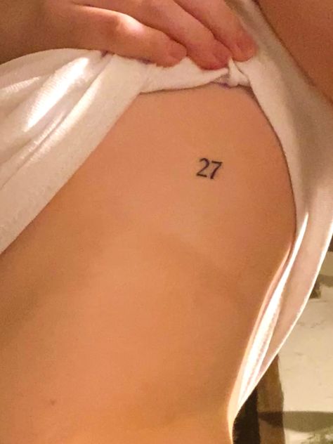 27 Tattoo Number Ideas, 27 Tattoo Number, 27 Tattoo, Phrase Tattoos, Poke Tattoo, Stick And Poke, Star Tattoos, Minimal Tattoo, Piercing Tattoo