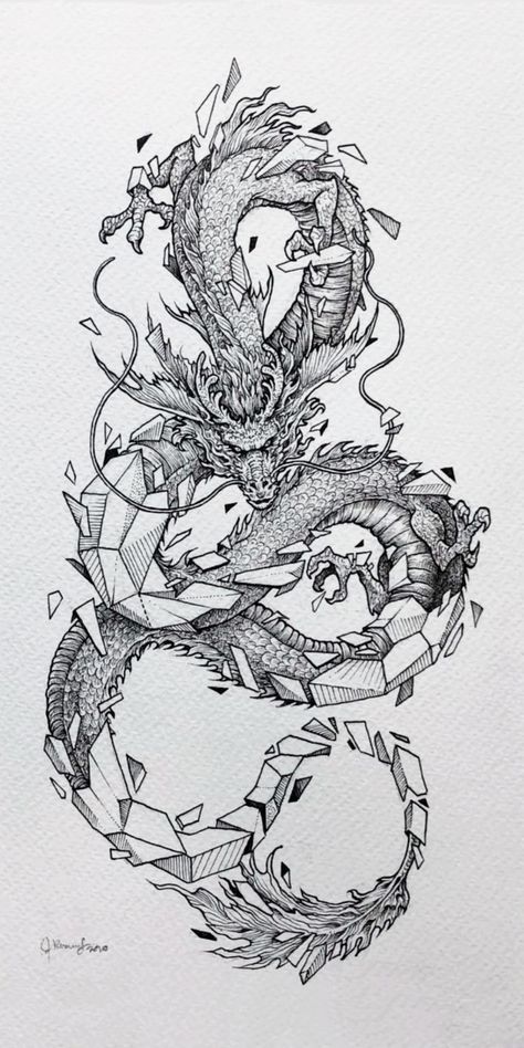 Sleeve Tattoos Dragon, Dragon Tattoo Drawing, Tattoos Dragon, Tato Flash, Dragon Tattoo Ideas, Drawing Dragon, Dragon Sleeve, Dragon Tattoo Art, Armband Tattoos