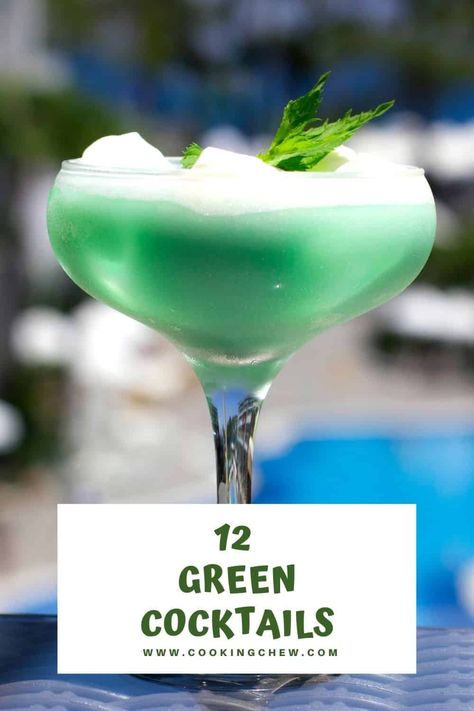 Colorful drinks are a fun way to impress guests and enjoy a tasty cocktail. If you’re a budding home bartender and are looking for a green alcoholic drink for your next party, we’ve got you covered! Green Goddess Cocktail, Green Gin Cocktails, Enchanted Forest Cocktails, Green Alcoholic Drink, Green Drinks Alcohol, Green Alcoholic Drinks, Dark Rum Drinks, Dark Green Cocktail, Green Liquor