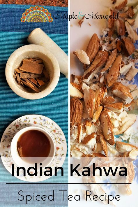 Traditional Indian Kahwa | Indian spiced tea | Warming winter spices | Indian tea recipe | Maple and Marigold Spiced Tea Recipe, Lemon Tilapia, London Fog Tea Latte, Homemade Iced Tea, Spiced Tea, Milk Tea Recipes, Baked Tilapia, French Bread Recipe, Indian Tea