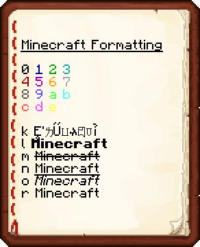 Formatting codes Minecraft Essentials, Minecraft Sign, World Names, Minecraft Book, Anvils, Color Codes, Text Color, Color Coding, Minecraft