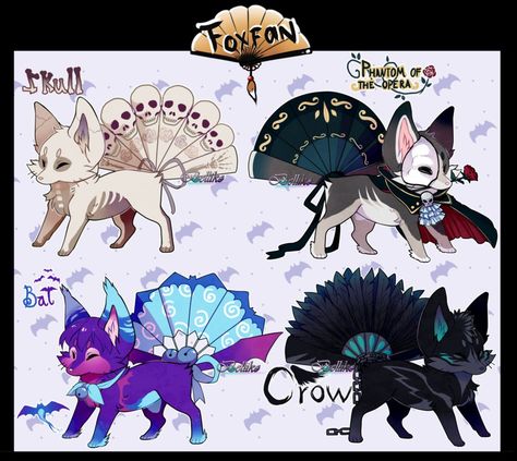 Foxfan Designs & Art • Belliko-art Cute Fantasy Creatures, Cute Animal Drawings Kawaii, Creature Drawings, Halloween 2, Fantasy Creatures Art, Anime Animals, Mythical Creatures Art, Kawaii Animals, Creature Concept Art