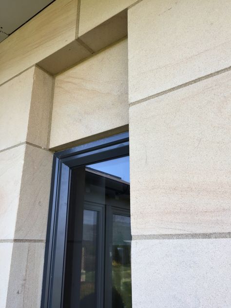 Need Sandstone?  GO-TO  https://sandstonesa.wordpress.com  now!! Stone Cladding Exterior, Sandstone Cladding, Ireland Country, Sandstone Tiles, Sand Stone, Stone Cladding, Concrete House, Wall Designs, Front Entrances