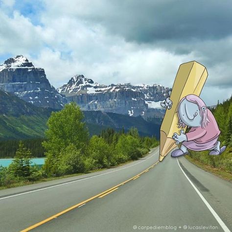 Artist Invades Instagram Photographs With Hilarious Illustrations (Part 4) Lucas Levitan, Foto Cartoon, Instagram Projects, Illustration Photo, Funny Photo, Doodle On Photo, Autumn Scenes, Picture Illustration, Humor Grafico