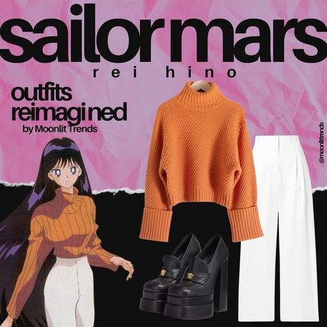 Outfits Reimagined | Sailor Mars aka Rei Hino (my favorite sailor guardian) ✨ Which outfit is your fave? ✨ #outfits #outfitsinspo #sailormoon #sailormars #rei #reihino #reihinosailormars #cristinavee #styleinspo #stylish #style #stylist #styleblogger #fashion #fashionstyle #fashionblogger Sailor Neptune Outfit, Sailor Mars Outfit, Cristina Vee, Manga Fashion, Sailor Neptune, Sailor Mars, Beauty Inspiration, Sailor Moon, Mars