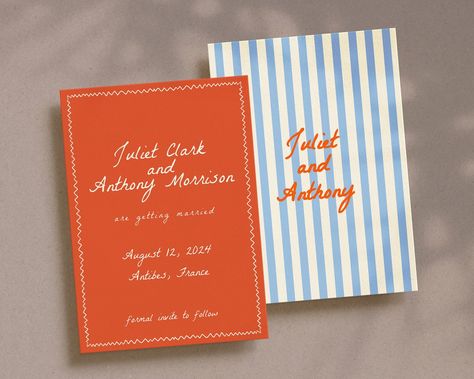 Handwritten Save the Date Template Whimsical Save the Date - Etsy Sabe The Date, Colorful Template, Hand Drawn Elements, Save The Date Template, Wedding Announcement, Save The Date Templates, Notes Template, You Used Me, Save The Dates