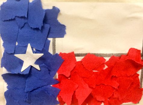 Splendor in Kinder: Texas Flag - Tear Art and Graph Texas Flag Craft, Texas Symbols, Texas Theme, Tears Art, Flag Crafts, Kindergarten Art Projects, Texas Flags, Flag Art, Preschool Letters