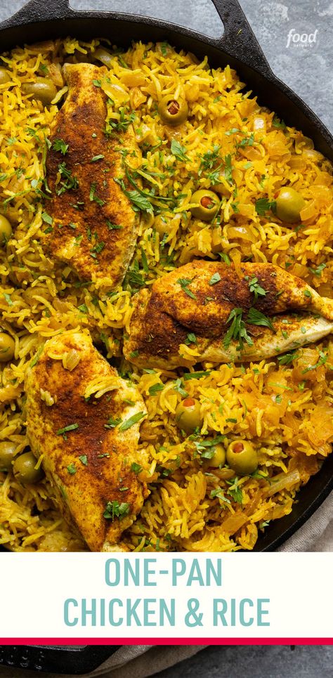 Recipe of the Day: Shadi HasanzadeNemati's One-Pan Chicken and Rice with Preserved Lemon 🥘 This skillet chicken and basmati rice dish is anything but plain and humble. A homemade seasoning mix, preserved lemon and spiced and pan-seared chicken breasts give the dish bold flavor that’s hard to resist. It’s quick enough to make as a delicious weeknight dinner but tasty enough for entertaining or a special-occasion meal. Basmati Rice With Chicken, Basmati Rice Dishes, Basmati Rice Recipes, Pan Seared Chicken Breast, Homemade Seasoning, Seared Chicken Breast, Seared Chicken, Preserved Lemon, Pan Seared Chicken