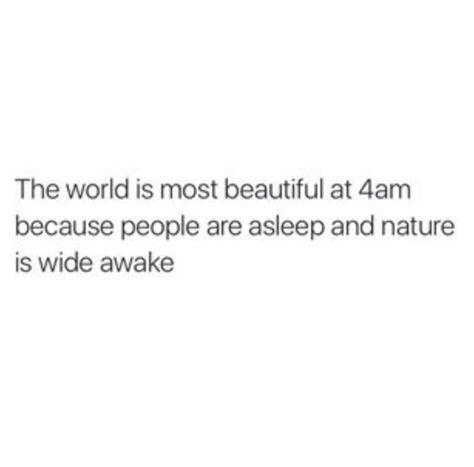 the world is most beautiful at 4am Morning Person Quotes, Early Morning Quotes, 4am Thoughts, Under Your Spell, Witching Hour, Early Mornings, Wide Awake, Morning Person, Night Owl