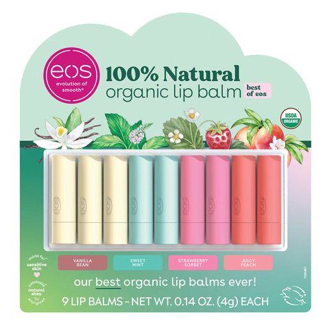 1 Eos Products, Strawberry Sorbet, Juicy Peach, Eos Lip Balm, Sweet Mint, Zip Codes, Organic Lip Balm, Smooth Lips, Usda Organic