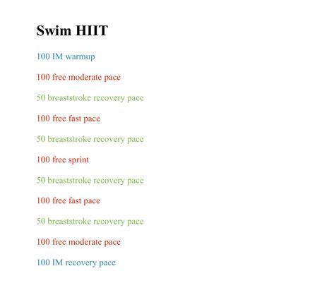 High Intensity Interval Training Swim Workout 🏊🏼‍♀️ Swimming Hiit Workout, Endurance Swim Workout, Sprint Swim Workout, 30 Minute Swim Workout, Swim Workout Plan, Healthy Era, Swim Workouts, Swim Workout, Swimming Workouts