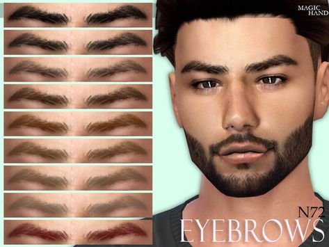 MagicHand's [MH] Eyebrows N72 Sims 4 Stories, Sims 4 Male Clothes, Sims 4 Piercings, Sims 4 Tsr, The Sims 4 Skin, Makeup Cc, Sims Packs, Guys Eyebrows, Sims 4 Cc Makeup