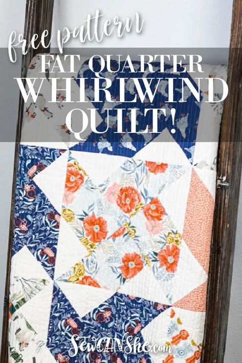 Whirlwind Quilt Block Patterns, 8 Fabric Quilt Pattern, 5 Fat Quarter Quilt Pattern Free, Fat Quarter Projects Quilt, Fat Quarter Quilt Pattern Free, Simple Modern Quilt, Free Fat Quarter Quilt Patterns, Fat Quarters Baby Quilt, Fat Quarter Quilts