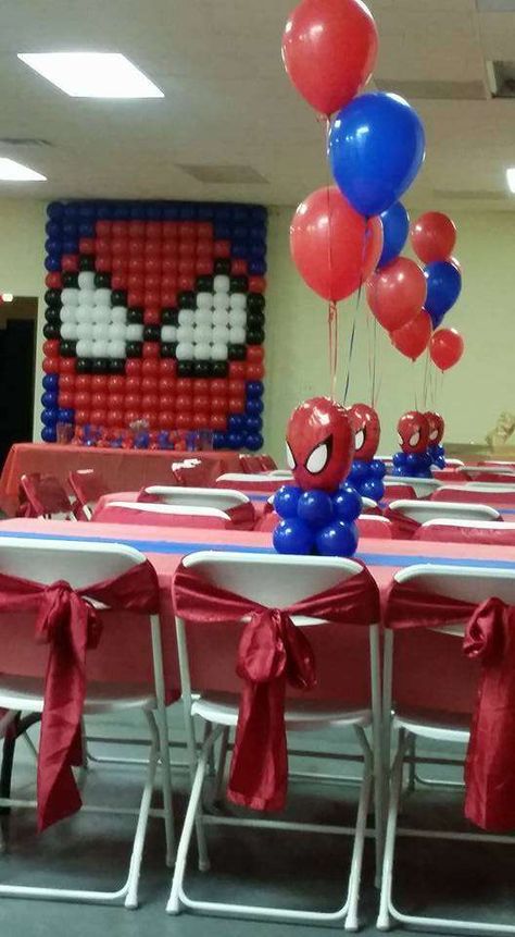 Spiderman Birthday Party Ideas | Photo 1 of 9 Spiderman Balloons, Hulk Decorations, Spiderman Birthday Party Ideas, Spiderman Theme Party, Spidey Birthday, Superman Birthday Party, Spiderman Birthday Party Decorations, Superman Birthday, Spiderman Theme