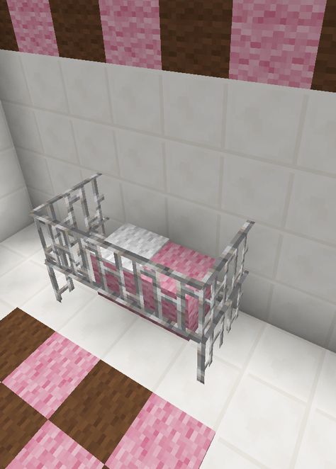 Minecraft Baby Room Bed Crib Furniture Minecraft Baby Room, Minecraft Couch, Deco Minecraft, Furniture Minecraft, Minecraft Furniture Ideas, Minecraft Baby, Minecraft Decoration, Bed Crib, Minecraft Interior Design