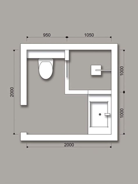 2m Bathroom, Large Bathroom Layout, Easy Bathroom Decor, تصميم دورة مياه, Small Bathroom Plans, Bathroom Layout Plans, Bathroom Layout Ideas, Toilet And Bathroom Design, Small Bathroom Layout