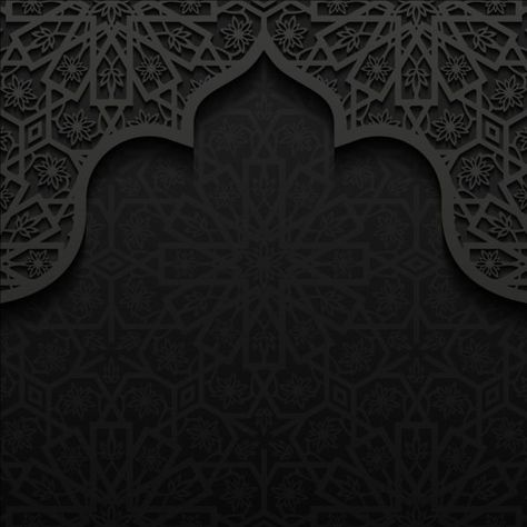 Islamic mosque with black background vector 06 Black Islamic Background, Islamic Background Design, Islamic Backgrounds, Islamic Background, Islamic Background Vector, Ramadan Background, Plains Background, Idul Fitri, Islamic Art Pattern