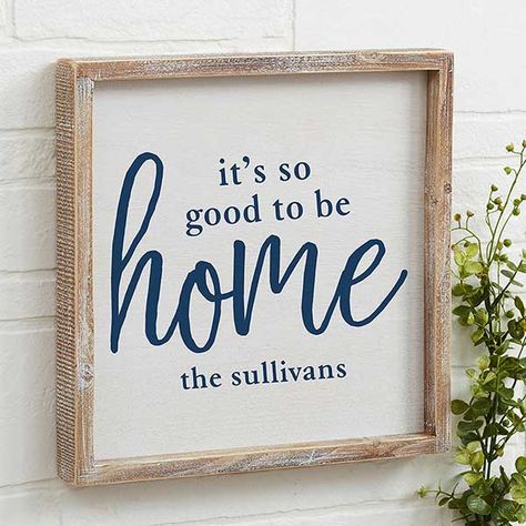 Good To Be Home 12x12 Personalized Wall Art Personalization Mall, Personalized Wall Decor, Distressed Walls, Barn Wood Signs, Barn Wood Frames, Whitewash Wood, Frame Wall Art, Rustic Wall Art, Personalized Wall Art