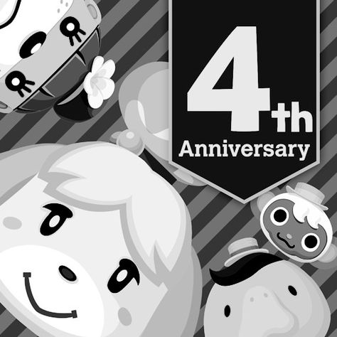 Black And White Animal Crossing, Animal Crossing Black And White, Black App, Pocket Camp, Animal Crossing Pocket Camp, 4th Anniversary, White Photos, App Icon, Animal Crossing