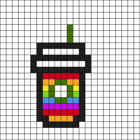 Food Pixel Art Cute, Lgbtq Perler Bead Patterns, Pride Perler Bead Patterns, Perler Pride, Pride Pixel Art, Pride Perler Beads, Tiny Perler Bead Patterns, Small Pixel Art Ideas, Food Pixel Art