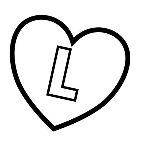 L Pictures Letter, L Letter Images, I Heart L, I Love L, Heart Coloring Page, Love Keyboard, L Heart, Valentine Cartoon, L Letter