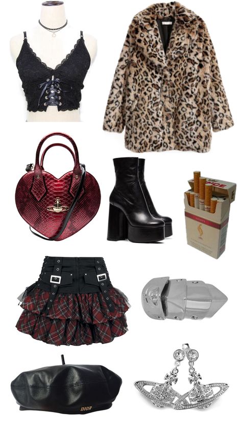 Nana Osaki Leopard Jacket, Vivienne Westwood Outfit Inspiration, Nana Osaki Outfit Inspired Fashion, Nana Style Outfits, Nana Fashion Aesthetic, Nana Osaki Inspired Outfits, Rock Star Clothes, Nana Style Fashion, Nana Osaki Fashion