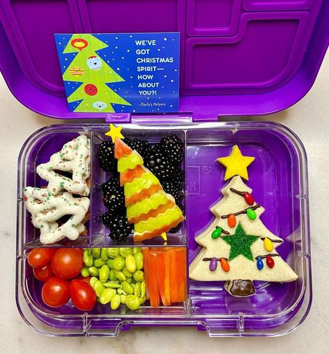 Christmas Lunch Box Ideas For Kids, Christmas Lunches For Kids, Christmas School Lunch Ideas For Kids, Christmas Packed Lunch For Kids, Christmas Lunch Box Ideas, Christmas Lunchbox Ideas, Christmas Lunch Kids, Nutella Christmas Tree, Nutella Christmas