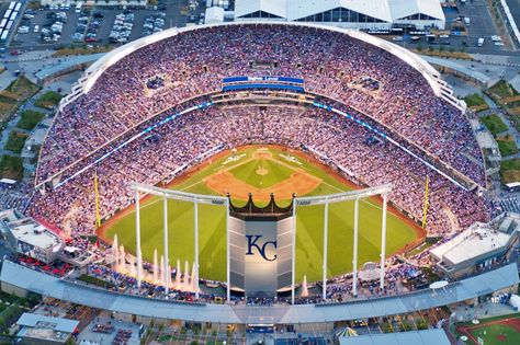 Kc Royals Baseball, Kauffman Stadium, Kansas City Royals Baseball, Cleveland Indians Baseball, Royals Baseball, Buster Posey, Baseball Stadium, Kc Royals, Fenway Park