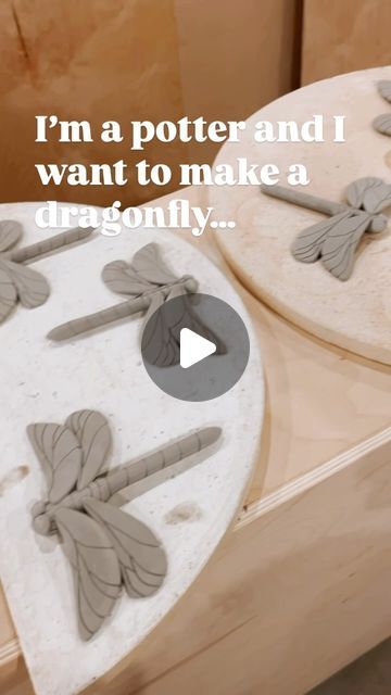 Luce Pottery Studio on Instagram: "I recently returned from a week-long holiday with my family, and now I finally have the time to glaze up some dragonflies that I made using the dragonfly template. I’m really excited to see how they will turn out! Who’s trying this template out??! 🌸" Dragon Fly Pottery, Clay Dragonfly, Pottery Animals, Long Holiday, Clay Animals, Sculpting Clay, Pottery Studio, Glaze, Garden Art