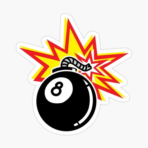 Stussy Sticker, Magic 8 Ball Tattoo, 8 Ball Sticker, 8 Ball Tattoo, Bowl Logo, Automotive Logo Design, 8 Ball Pool, Ball Aesthetic, Graphic Shirt Design