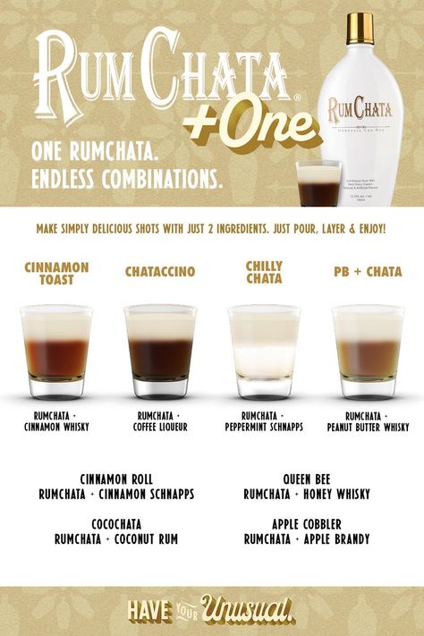 Mixed Drinks With Rum Chata, Rum Chata Mixed Drinks, Skrewball Whiskey Rumchata, Simple Rumchata Drinks, Rumchata And Butterscotch Schnapps, Rum Chata Recipes Shots, Rumchata Christmas Shots, Frozen Rumchata Drinks, Coffe Alcoholic Drinks