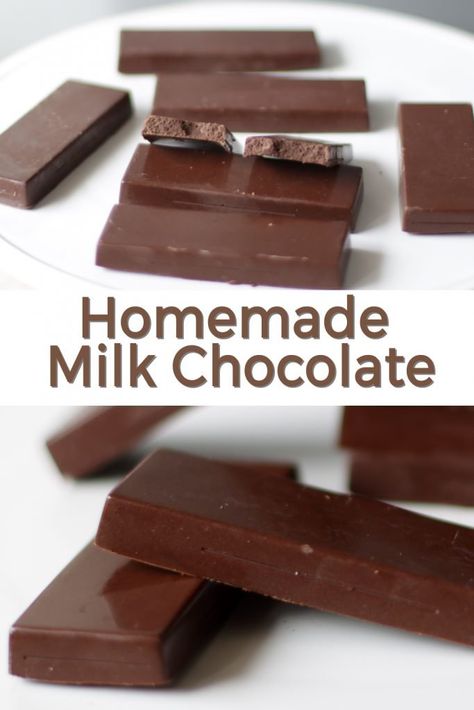 Homemade Milk Chocolate, Chocolate Granola Bars, Milk Chocolate Recipes, Candy Bar Recipe, Homemade Milk, Chocolate Bar Recipe, Dark Chocolate Recipes, Homemade Chocolate Bars, Chocolate Bar Molds