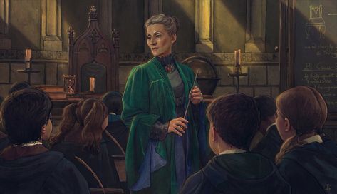 Professor Minerva McGonagall-FanArt, Vladislav Pantic on ArtStation at https://www.artstation.com/artwork/Bm0e8k Classe Harry Potter, Hogwarts Professors, Minerva Mcgonagall, Harry Potter Illustrations, Theme Harry Potter, Harry Potter Artwork, Potter Art, Hogwarts Mystery, Harry Potter Marauders