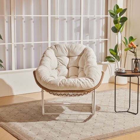 Metal Rocking Chair, Modern Rocking Chair, Comfy Bedroom, Metal Fabric, Deck Box Storage, Sofa Sets, Chair White, Tufted Cushion, Outdoor Rocking Chairs