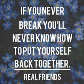 REAL FRIENDS and forget-me-nots in the background Real Friends Lyrics, Friendship Tweets, Pop Punk Lyrics, Quotes About Real Friends, Friend Application, Quotes Loyalty, 365 Jar, Quotes Distance, Quotes Real