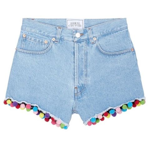 Forte Couture Pompom denim shorts (4.114.010 IDR) ❤ liked on Polyvore featuring shorts, blue, pompom shorts, denim short shorts, short jean shorts, blue jean short shorts and blue jean shorts Jean Short Shorts, Clothes Upcycle, Pom Pom Shorts, Short Jean Shorts, Denim Short Shorts, Tie Dye Tops, Short Jean, Jean Short, Short Denim