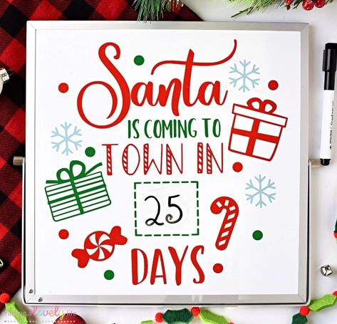 Diy Christmas Countdown, Christmas Countdown Diy, Using Cricut, Cricut Free, Cricut Tutorials, Dry Erase Board, Christmas Countdown, Having A Blast, Christmas Morning